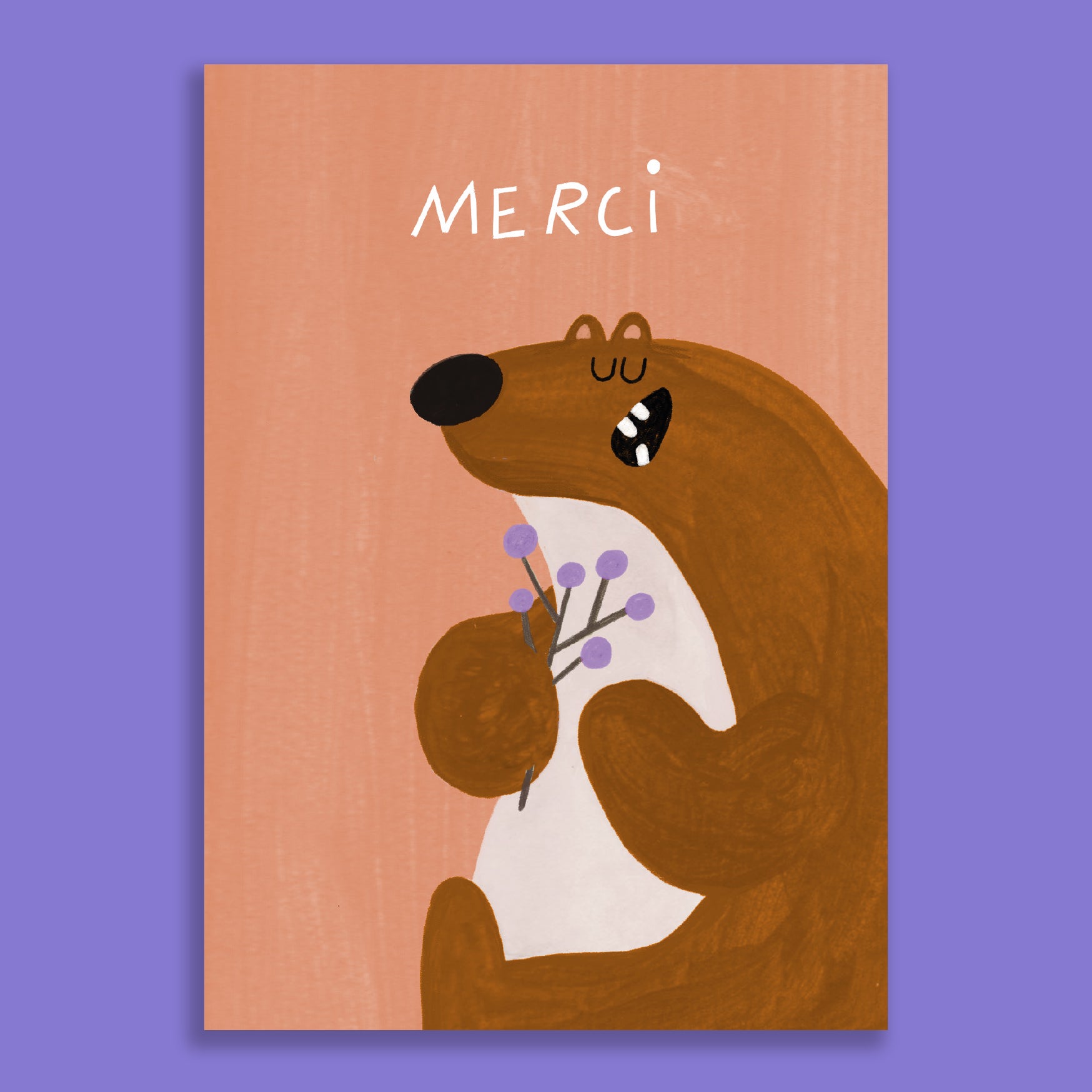 MERCI bear Postcard