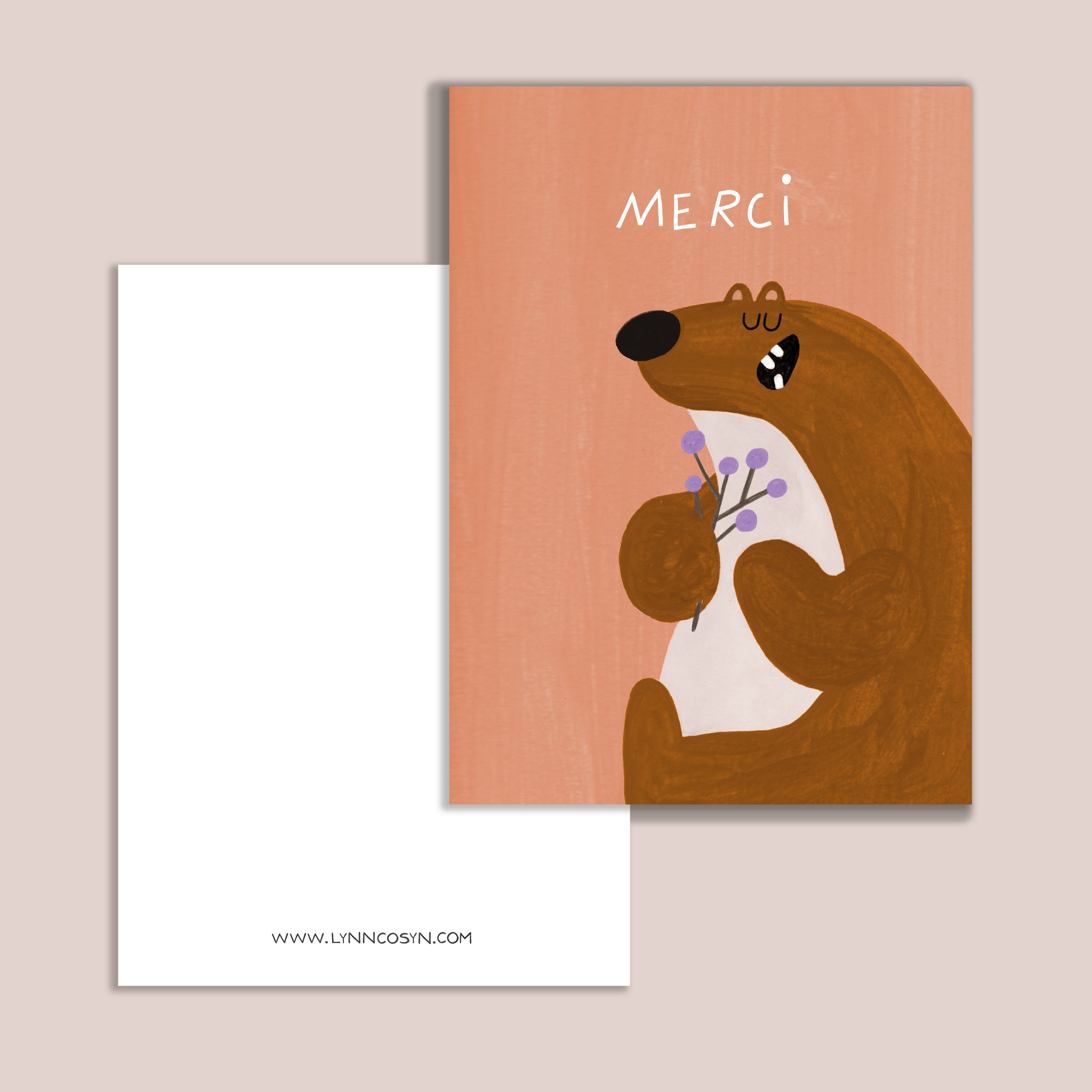 MERCI bear Postcard