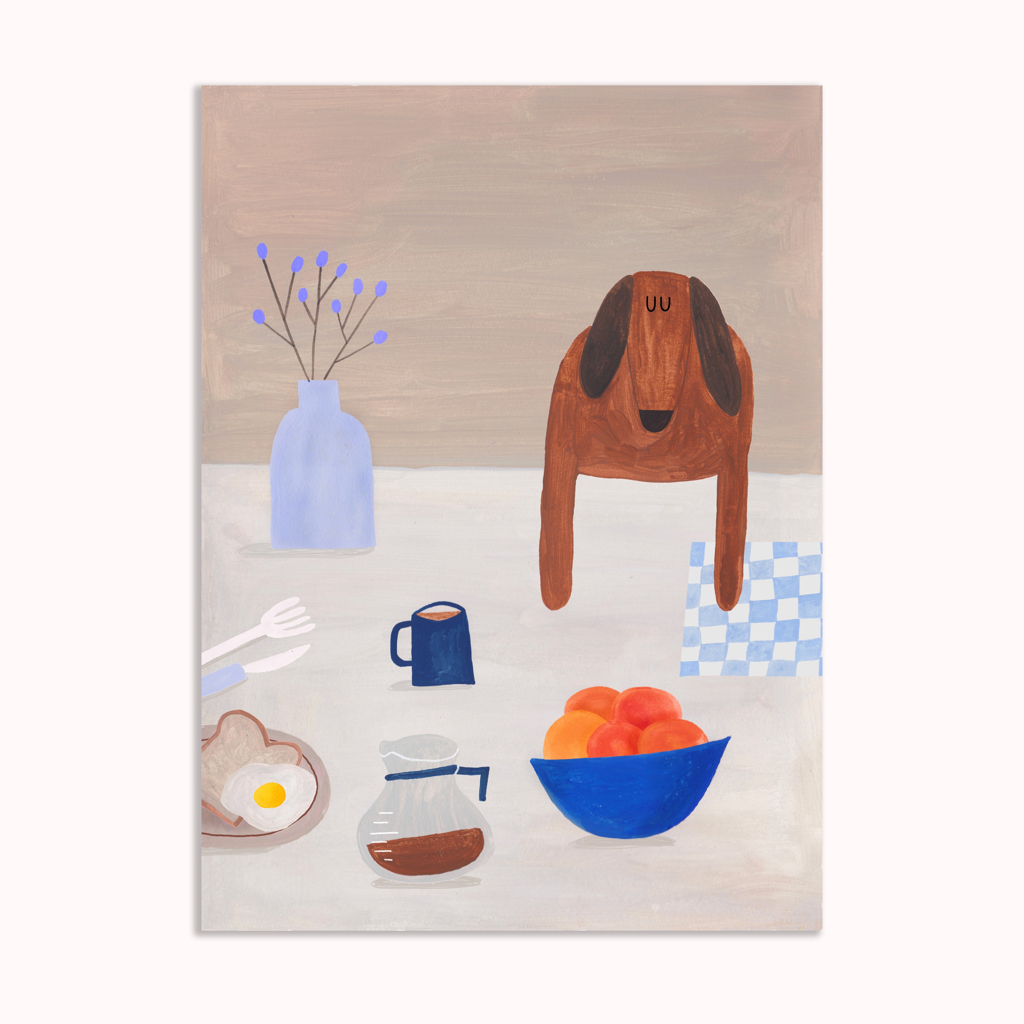Breakfast dog Print
