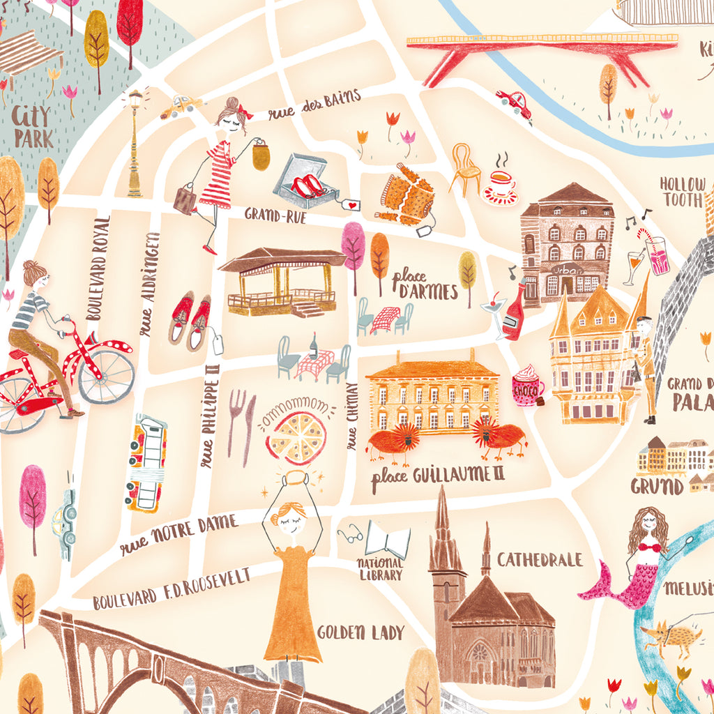 Luxembourg City Map Poster